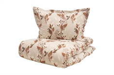Blomstret sengetøj 140x220 cm -  Saga beige sengetøj - 100% Bomuld -Turiform sengetøj
